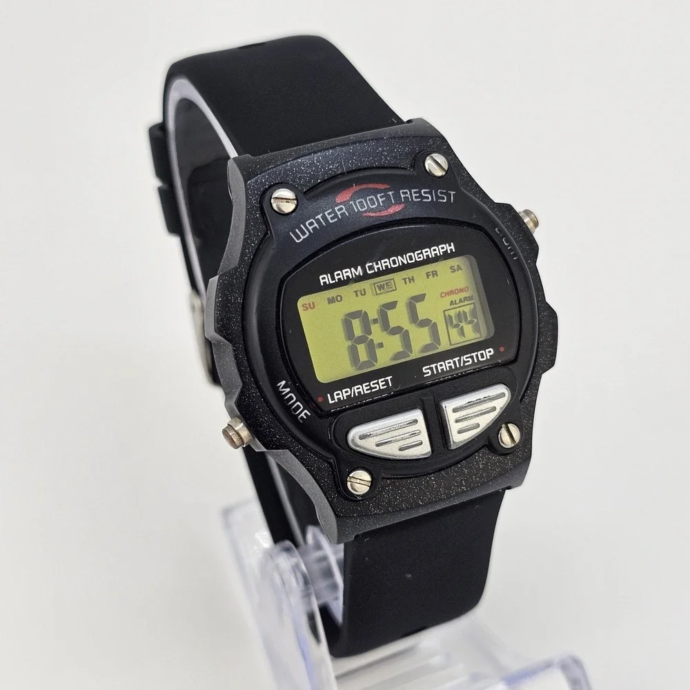 Men's Digital Sports‎ Watch 40MM New Plastic Bands New Battery